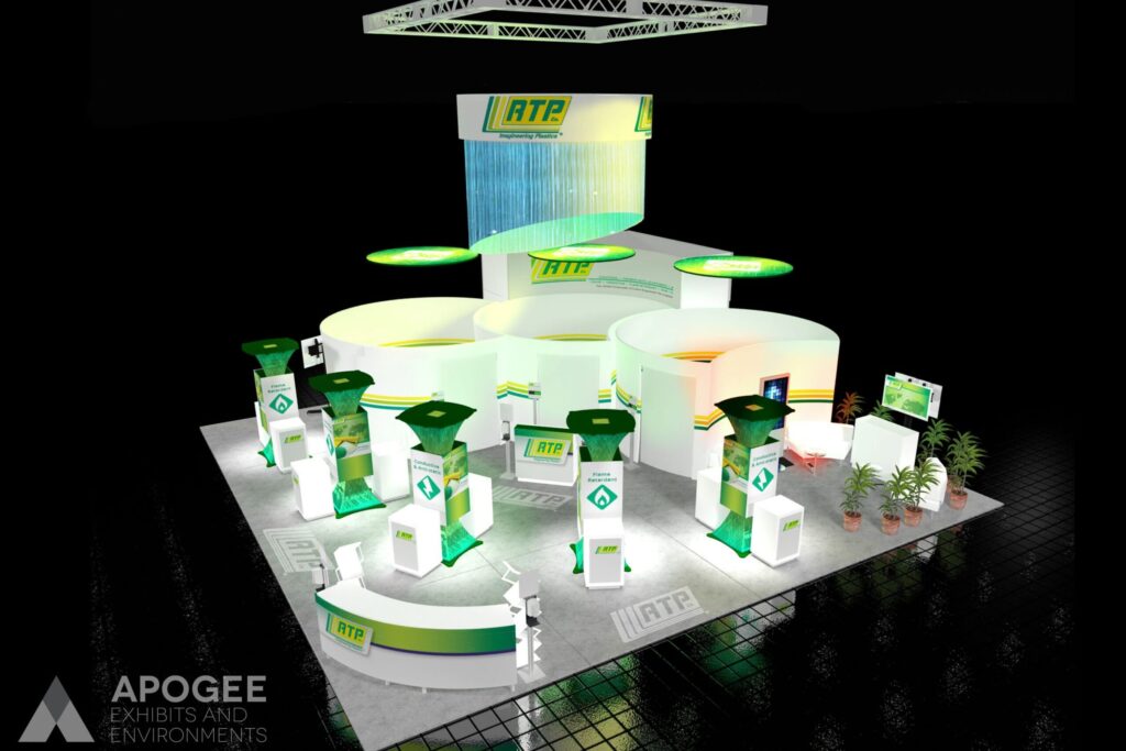 An island exhibit converted to a virtual event
